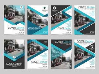 Wall Mural - blue flyer cover business brochure vector design, leaflet advertising abstract background, modern po