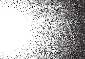 Wall Mural - Dotwork gradient background, black and white scattered stipple dots