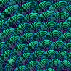 Feather styled background with curved lines styled as exotic bird plumage pattern