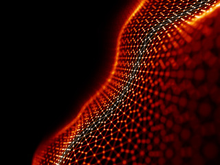 Wall Mural - abstract 3d rendering futuristic dots and lines. computer geometric digital connection structure. fu
