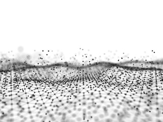 Wall Mural - abstract 3d rendering futuristic dots and lines. computer geometric digital connection structure. fu