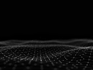 Wall Mural - abstract 3d rendering futuristic dots and lines. computer geometric digital connection structure. fu