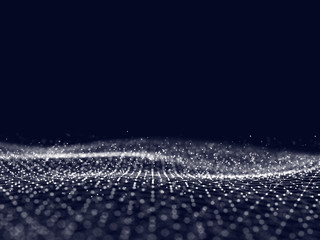 Wall Mural - abstract 3d rendering futuristic dots and lines. computer geometric digital connection structure. fu