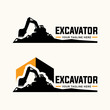 Excavator and backhoe logo template.