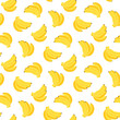 Seamless summer pattern with banana branch on a white background.  It can be used for packaging, wrapping paper, textile print, phone case etc.