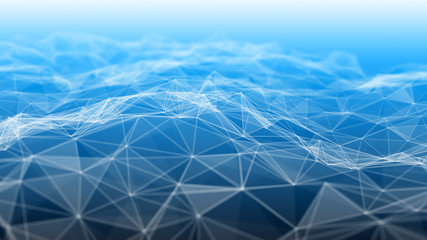 Wall Mural - 3d rendering abstract futuristic dots and lines. computer geometric digital connection structure. fu
