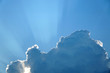 canvas print picture - sunbeam from behind the cloud