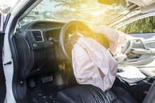 Car of accident Make airbag explosion damaged at claim the insurance company.