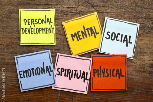 Fotografie, Obraz personal development concept on sticky notes