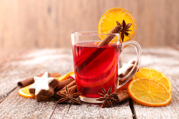 Poster - hot drink with spices for christmas