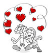 © VectorShots - Funny Valentine Couple Vector Drawing