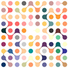 Flat Multicolor Molecules Seamless Pattern