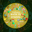 Welcome back to school colorful background