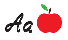Vector Apple And Letter A