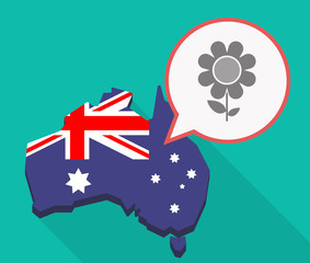 Sticker - Long shadow Australia mmap with a flower