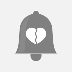 Sticker - Isolated bell with a broken heart