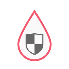 Sticker - Isolated blood drop with a shield