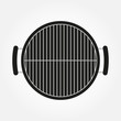 Barbecue grill icon. Top view of bbq. Vector illustration.