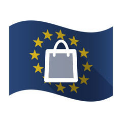 Poster - Isolated EU flaw with a shopping bag