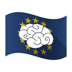 Sticker - Isolated EU flag with a brain