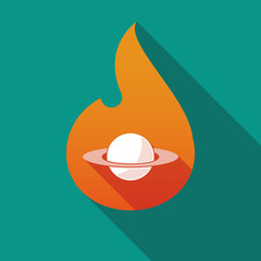 Sticker - Long shadow flame with the planet Saturn