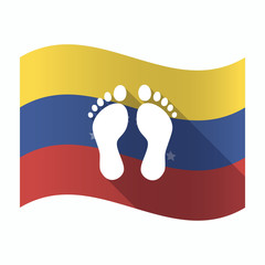 Sticker - Isolated Venezuela flag with two footprints