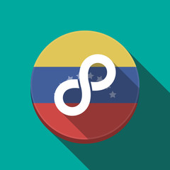 Sticker - Long shadow Venezuela button with an infinite sign