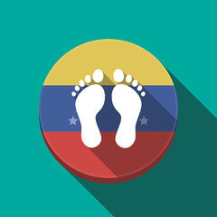Wall Mural - Long shadow Venezuela button with two footprints