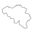 Belgium map of black contour curves of vector illustration