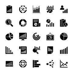 Poster - Business Charts and Diagrams Solid Icons 2