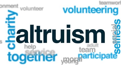 Wall Mural - Altruism figure animated word cloud, text design animation.