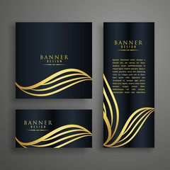 premium invitation card design concept with golden leaf