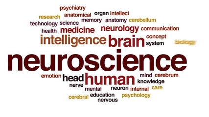 Sticker - Neuroscience animated word cloud, text design animation.