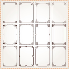 Canvas Print - decorative frames and borders rectangle proportions set 6