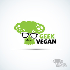 Wall Mural - Geek vegan logo