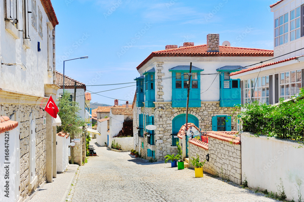 Alacati village,Cesme,Izmir,Aegean coast of Turkey - obrazy, fototapety, plakaty 