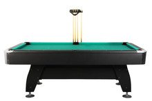Green Billiard Table With Sticks