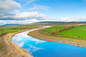 Scenery of Shannon river in Ireland