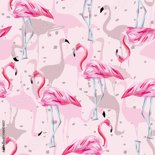 bezszwowy-rozowy-flaminga-tla-wzor