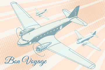 Wall Mural - Bon voyage aviation background