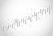 Business Candle Stick Graph Chart Of Stock Market Investment Trading On Dark Background Design. Bullish Point, Trend Of Graph. Vector Illustration