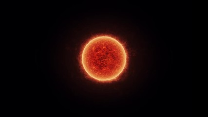 Wall Mural - Animation with camera slowly moving towards a bright fiery globe