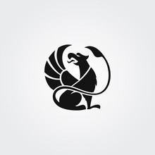 Vector Logotype Griffin In Circle