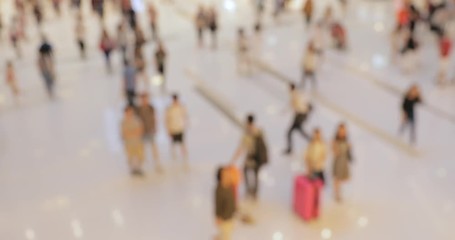 Wall Mural - Blur view of crowded shopping center