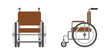 Vector set of wheelchair for disabled person, front, side view