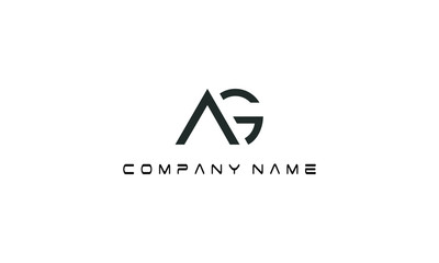 simple elegant AG icon logo letter