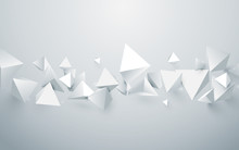 Abstract White 3d Pyramids Background. Vector Illustration