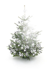 Canvas Print - Silber Geschmückter Weihnachtsbaum