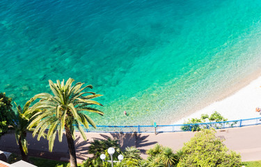 Wall Mural - crystal clear water in Nice, french riviera, cote d'azur, South France