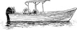 sketch of a pleasure motorboat